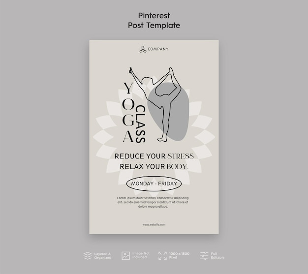 Vector yoga pinterest post template