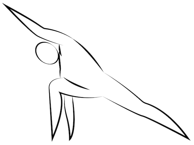 Yoga Pose, eenvoudige lijntekeningen, pictogramstijl, yoga-logo, fysieke oefening