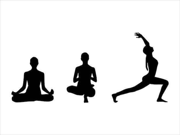 Vector yoga pose silhouette