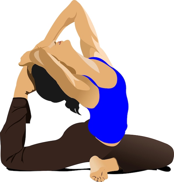 Yoga pose vector poster