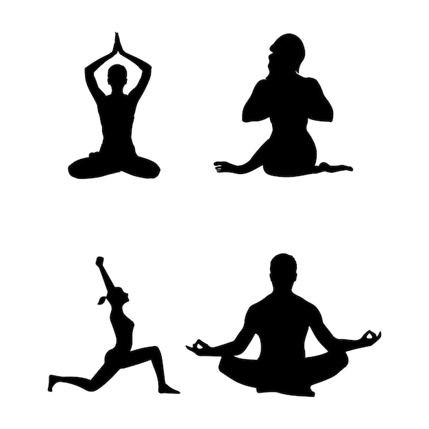 Vector yoga poses all different art design vector file