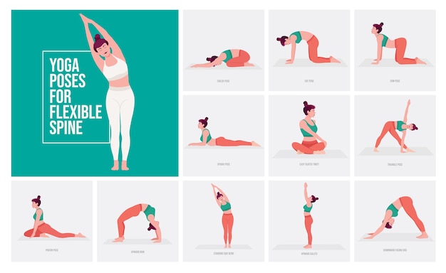 Yoga poses for flexible spine young woman practicing yoga poses