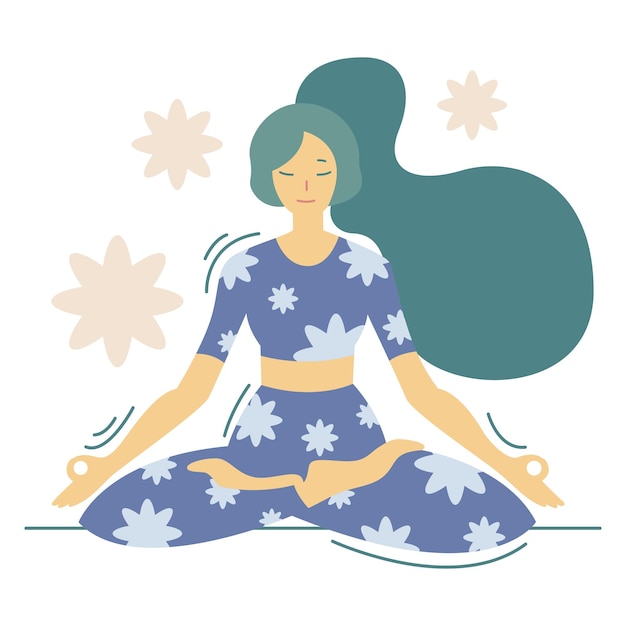 Yoga Poses Meditation Illustration