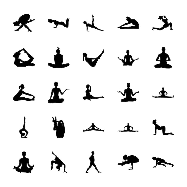 Yoga Poses Pictograms