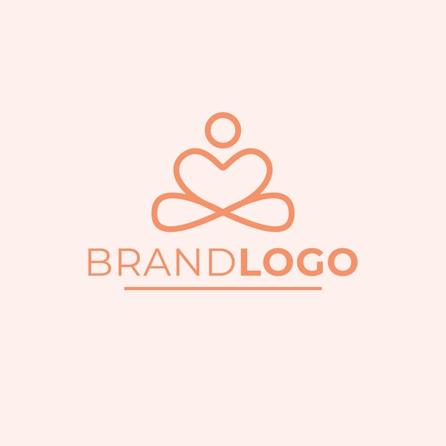 Yoga position brand logo design Modern yogi logotype Meditation logo template