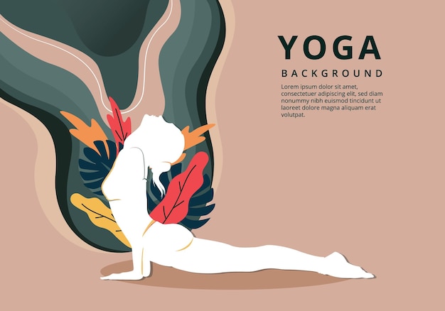 Вектор Фон плаката йоги концепция здоровья и фитнеса