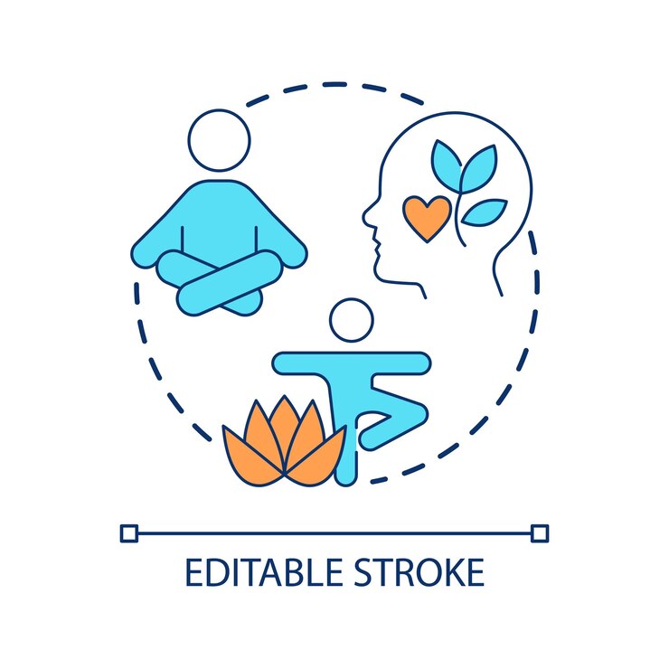 Vector yoga practice concept icon