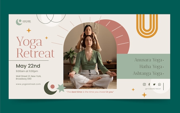 Vector yoga retreat template design