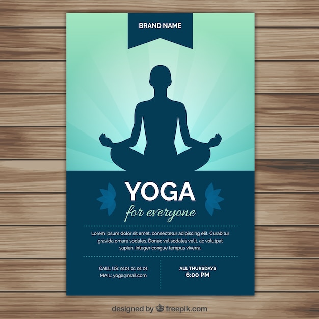 Vector yoga silhouette flyer