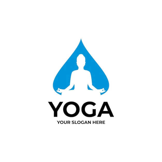 yoga silhouette logo vector