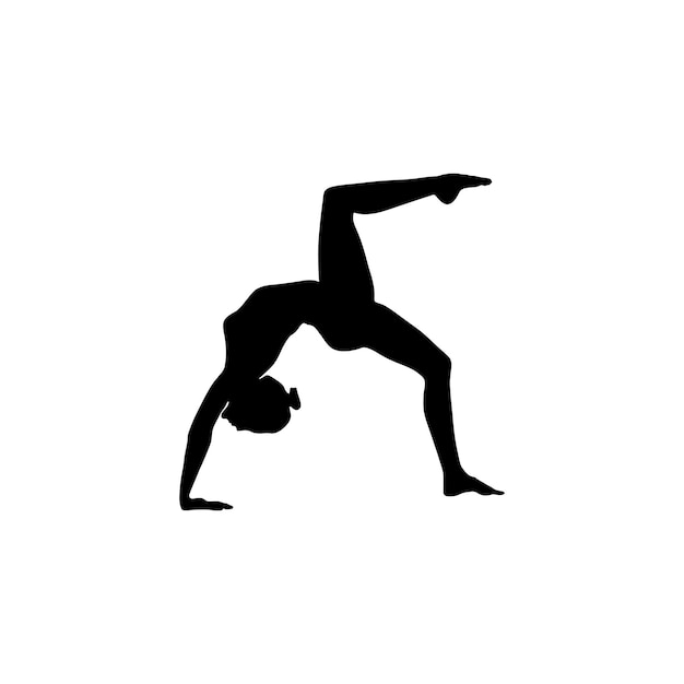 Yoga in silhouette vector art on background