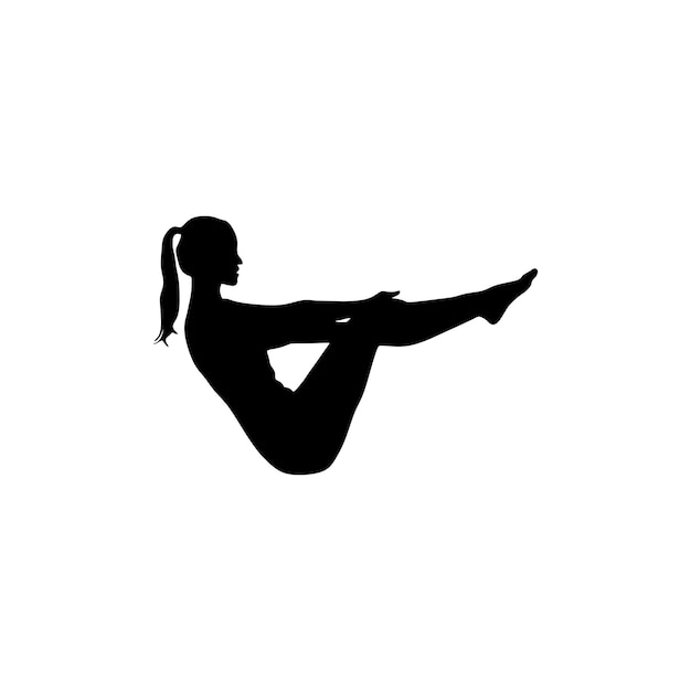 yoga in silhouette vector art on background