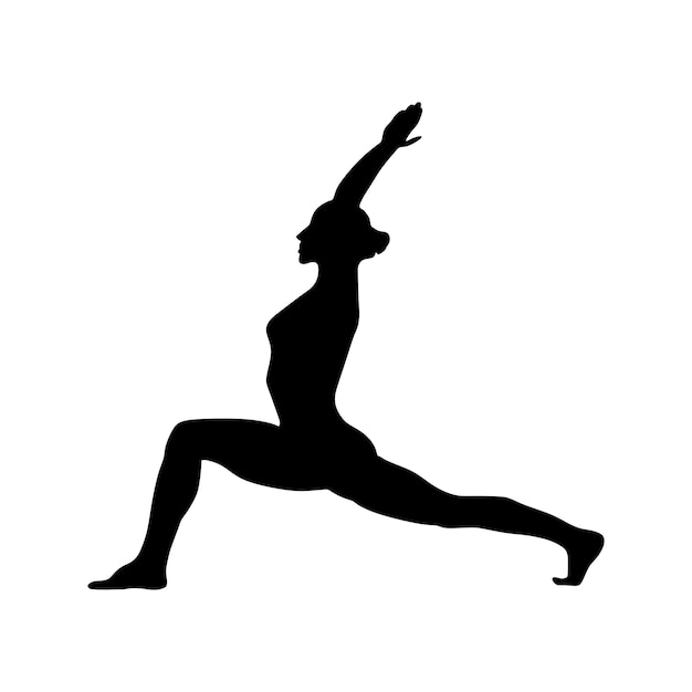 Premium Vector | Yoga in silhouette vector art on background