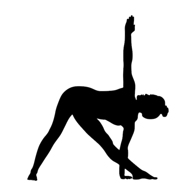 Yoga in silhouette vector art on background