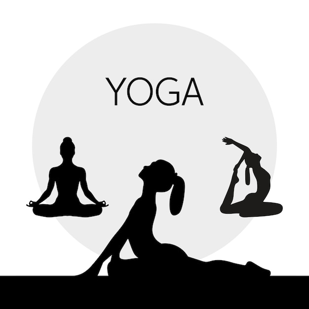 Vector yoga silhouette vector art work