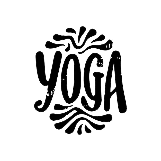 Слоган йоги буквы каллиграфия логотип футболка векторная иллюстрация