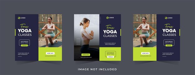 Vector yoga social media post design template