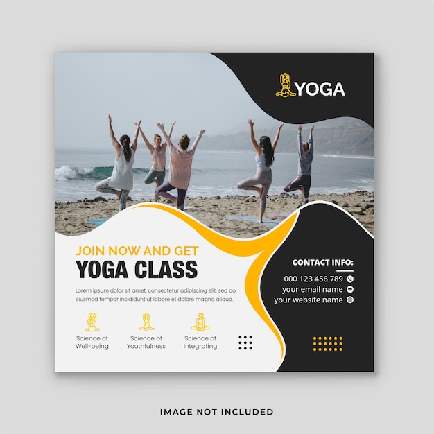 Yoga Social Media Post-sjabloon Premium vector