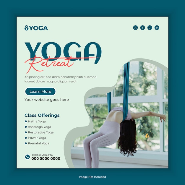Yoga Social Media Post Template or Yoga class Instagram post template