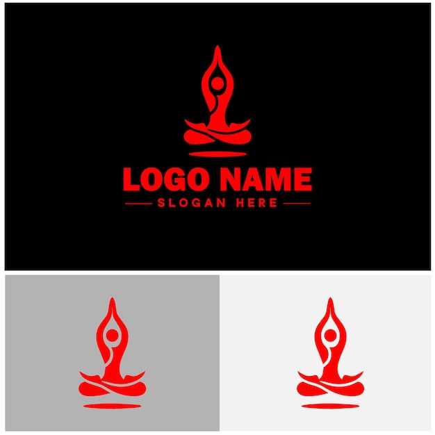 Yoga studio icoon Yoga heiligdom Yoga centrum Yoga school platte logo teken symbool bewerkbare vector