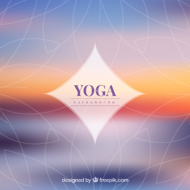 Vector yoga sunset blurred background