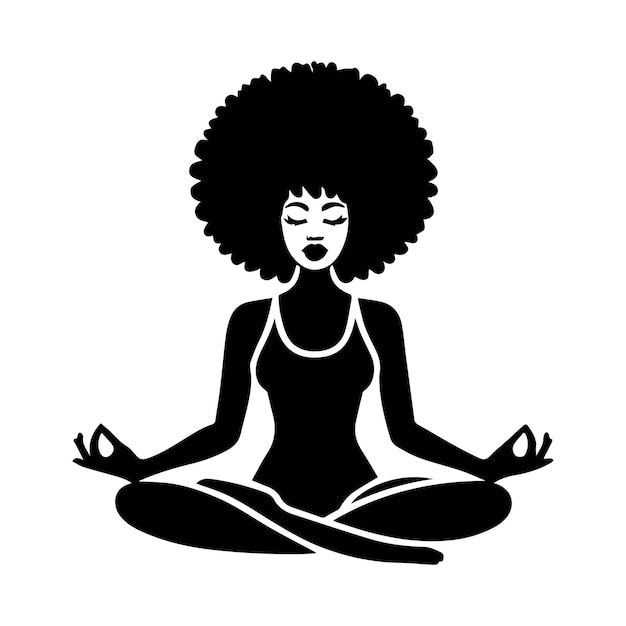 Yoga svg Afro vrouwY