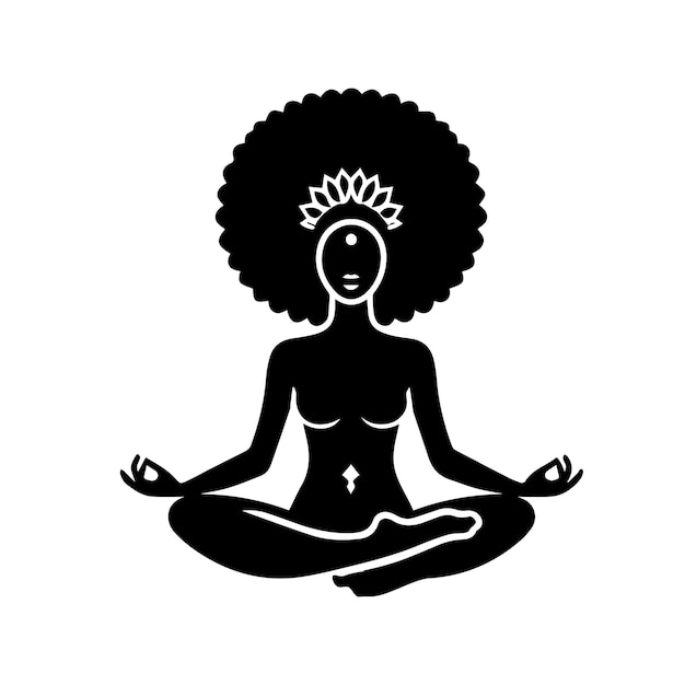 Yoga svg Afro womanY