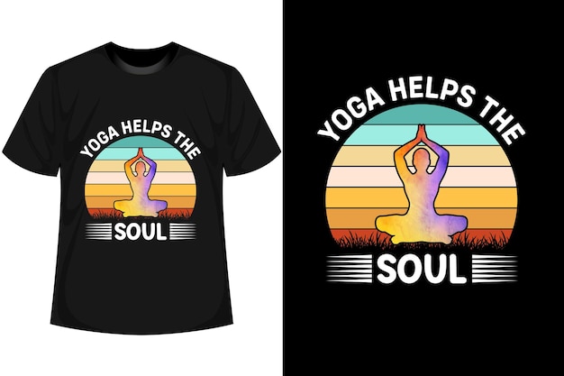 Vettore yoga t shirt design yoga guarisce l'anima