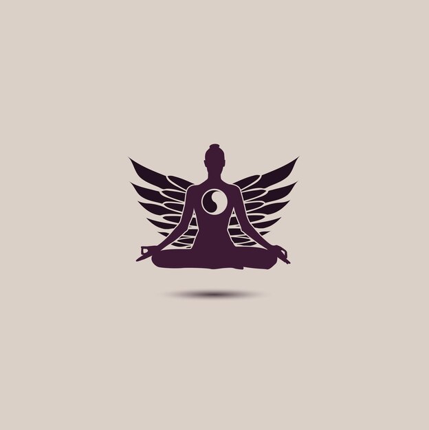 Yoga teken logo op lichte achtergrond