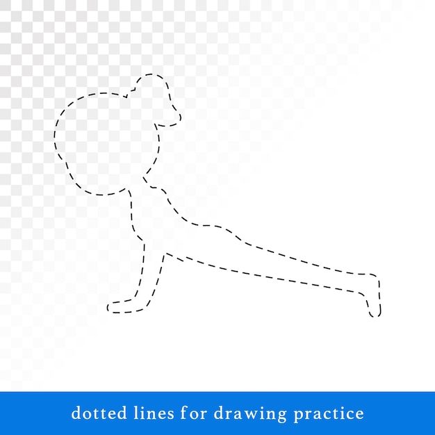 Vector yoga tracing line worksheet for kindergarten