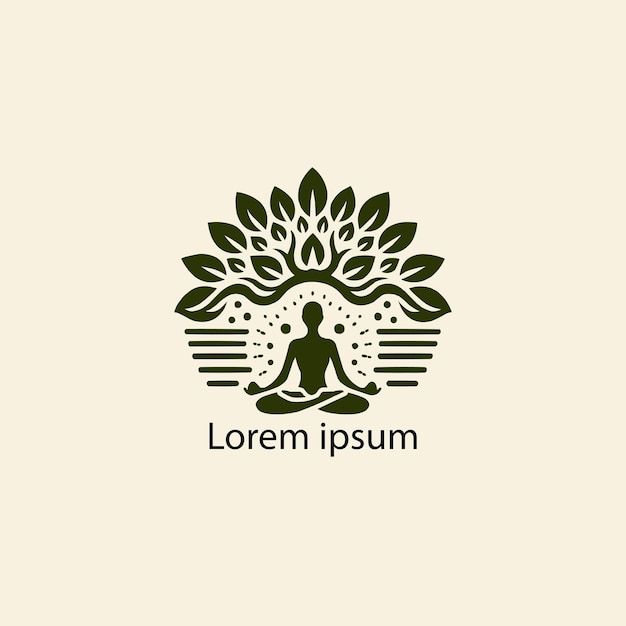 Vector a yoga tree logo design