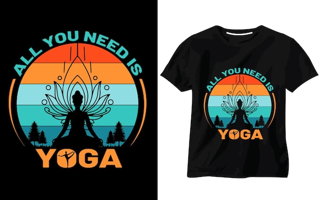 Vector yoga tshirt design