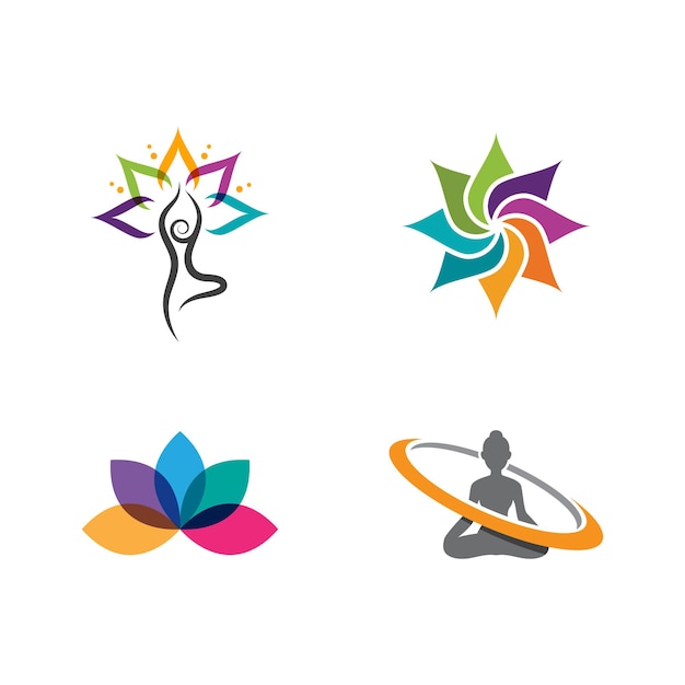 Yoga vector icon design illustration template