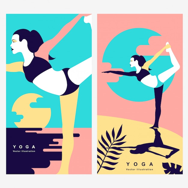 Vector yoga vector illustratie achtergrond