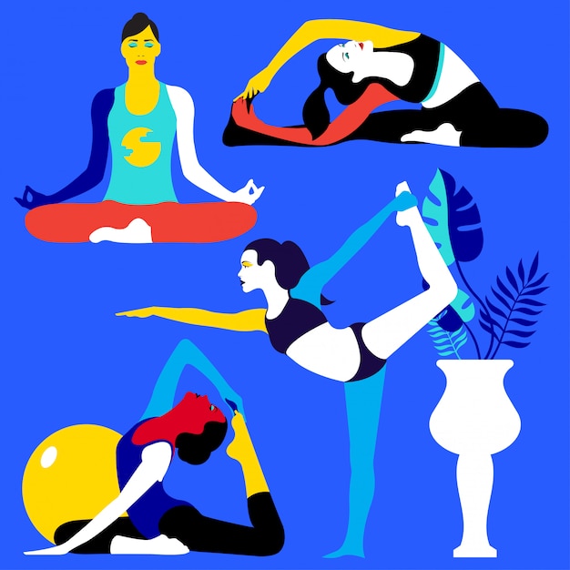 Vector yoga vector illustratie achtergrond