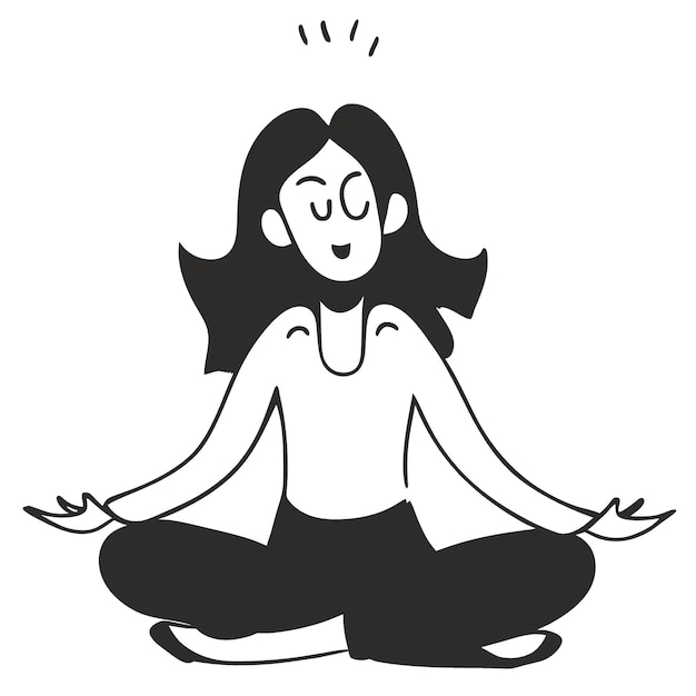 yoga vector illustration doodle line art