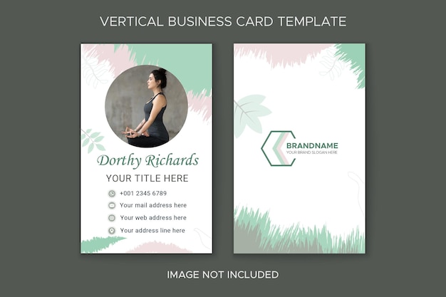 Yoga vertical business card template