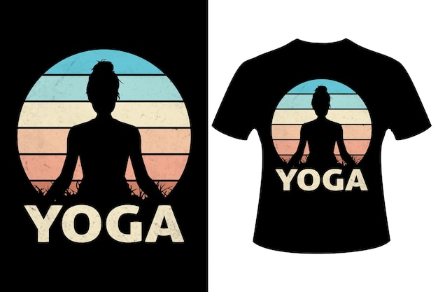 Yoga vintage t shirt design Premium Vector