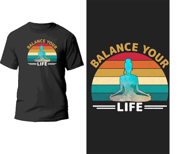 Yoga vintage t-shirt ontwerp