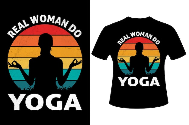 Yoga vintage t-shirtontwerp Premium Vector