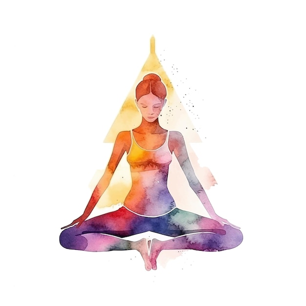 Pittura dell'acquerello di yoga
