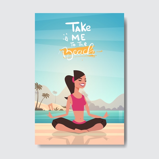 Vector yoga woman poster