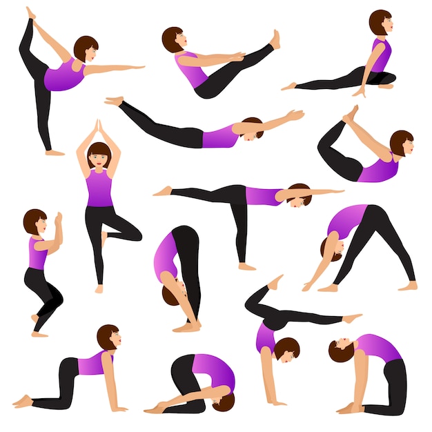 Premium Vector  Yoga woman young women yogi character training