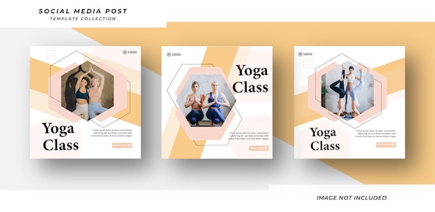 Yogales social media post collectie meditatie en mindfulness ontwerpsjabloon