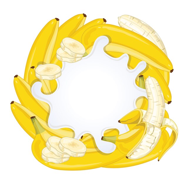 Yoghurtplons met banaan wordt geïsoleerd die