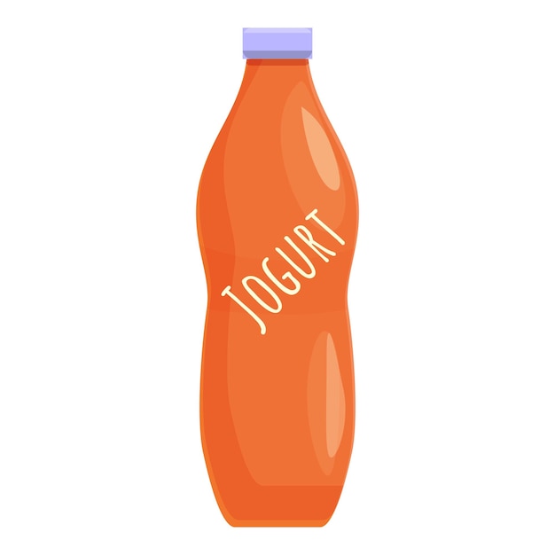 Икона бутылки йогурта Карикатура на бутылку йогурта векторная икона для веб-дизайна изолирована на белом фоне