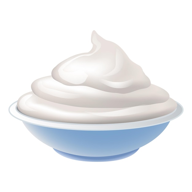 Vector yogurt bowl icon cartoon of yogurt bowl vector icon for web design isolated on white background