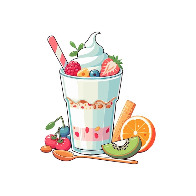 Vector yogurt parfait ai generated image