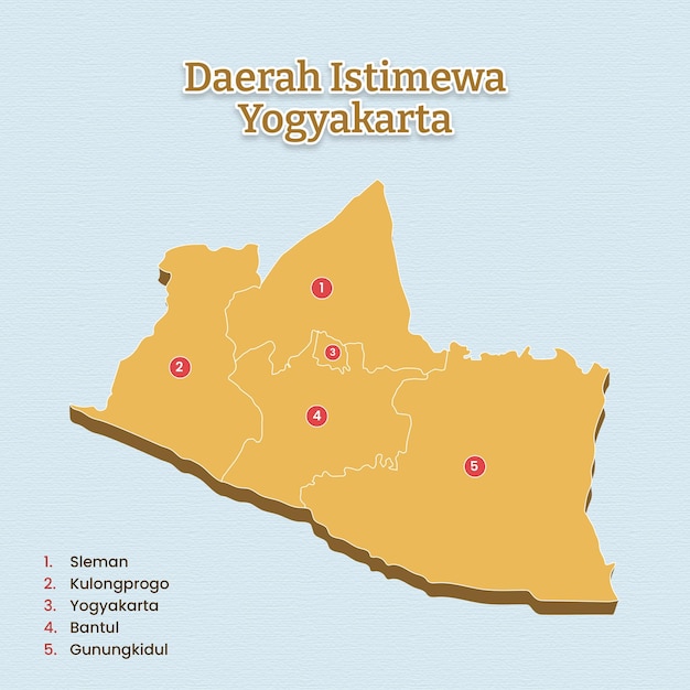 Vector yogyakarta-kaartsjabloon voor vectoractiva