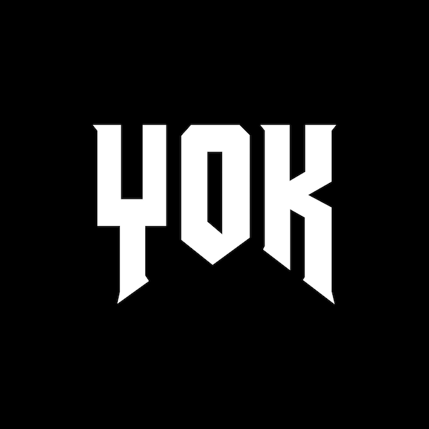 ロゴデザイン 黒と白の色の組み合わせ YOKロゴ ベクトル YOKデザイン YOKアイコン YOKアルファベット YOKタイポグラフィー